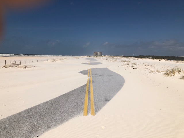 Sand Pile Reduction and Sand on Road May 2021